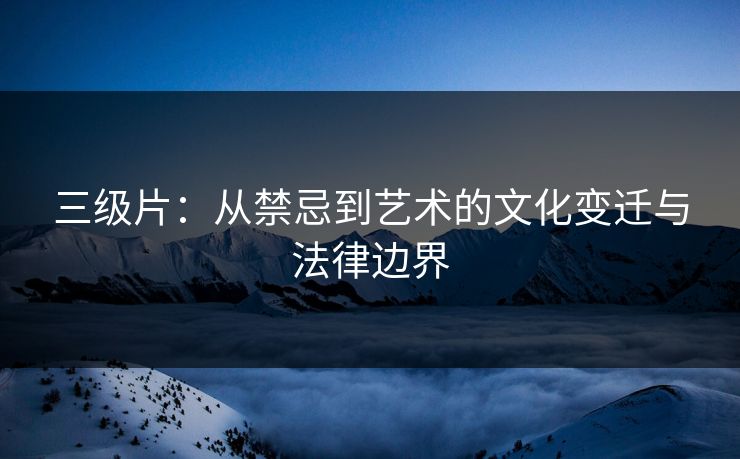 三级片：从禁忌到艺术的文化变迁与法律边界