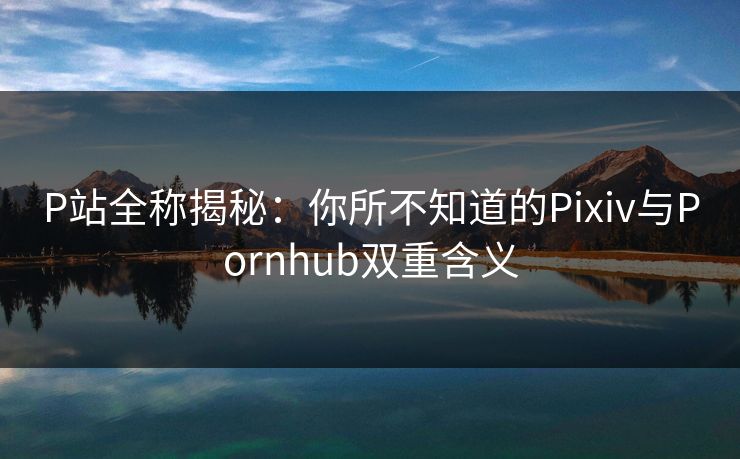 P站全称揭秘:你所不知道的Pixiv与Pornhub双重含义