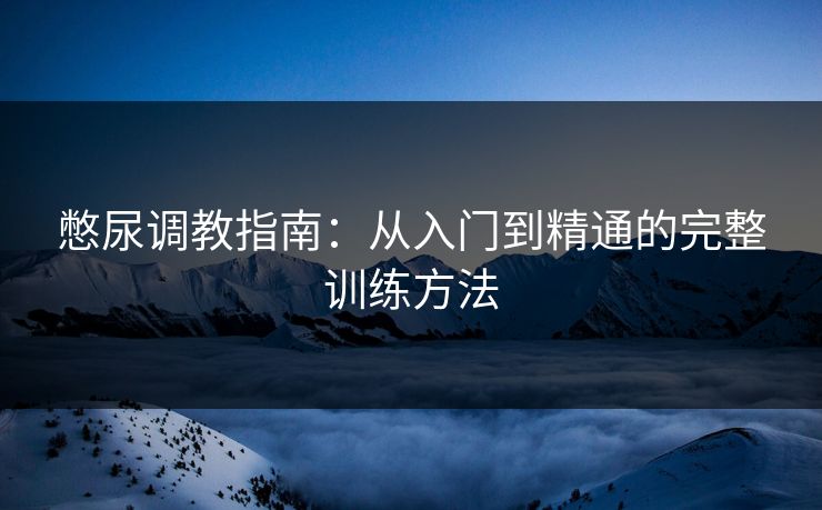 憋尿调教指南：从入门到精通的完整训练方法