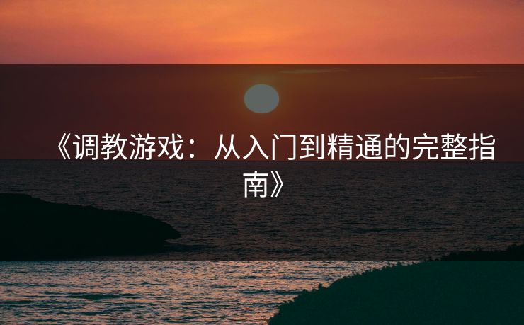 《调教游戏：从入门到精通的完整指南》