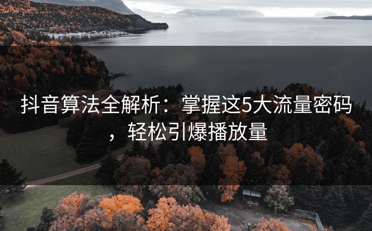 抖音算法全解析：掌握这5大流量密码，轻松引爆播放量